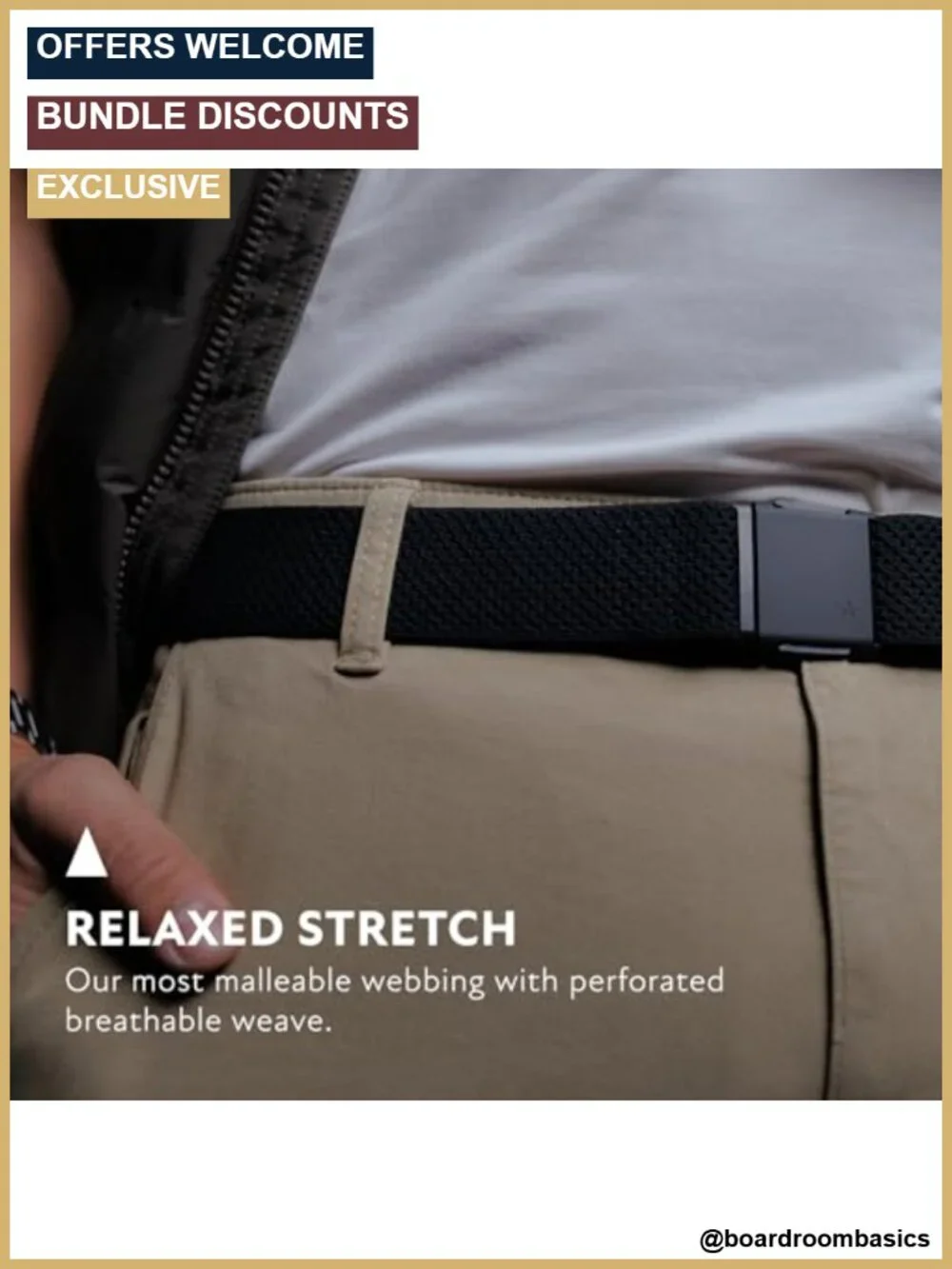 Elastic Stretch Belt with Low-Profile Buckle - Adjustable Men's Accessory
